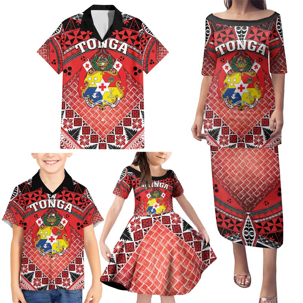 Personalised Tonga Constitution Day Family Matching Puletasi and Hawaiian Shirt 150 Years Jubilee - Polynesian Pride