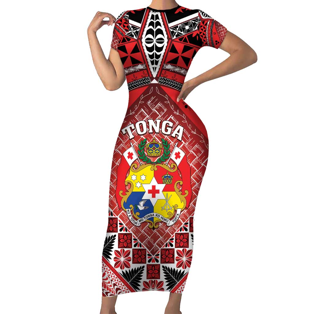 Personalised Tonga Constitution Day Family Matching Short Sleeve Bodycon Dress and Hawaiian Shirt 150 Years Jubilee - Polynesian Pride