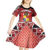 Personalised Tonga Constitution Day Kid Short Sleeve Dress 150 Years Jubilee - Polynesian Pride