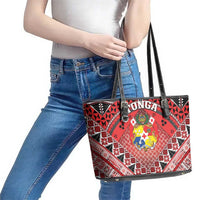 Tonga Constitution Day Leather Tote Bag 150 Years Jubilee - Polynesian Pride
