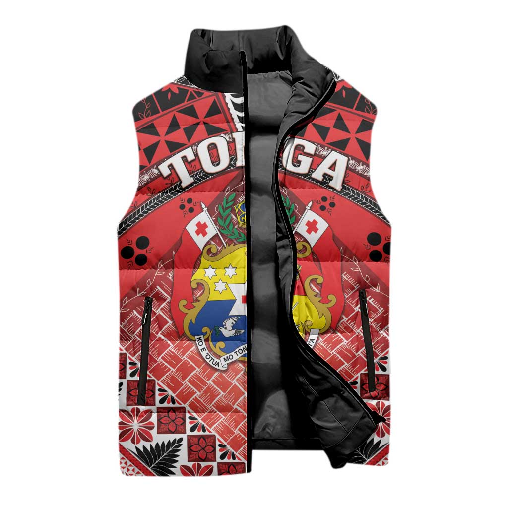 Personalised Tonga Constitution Day Sleeveless Puffer Jacket 150 Years Jubilee - Polynesian Pride