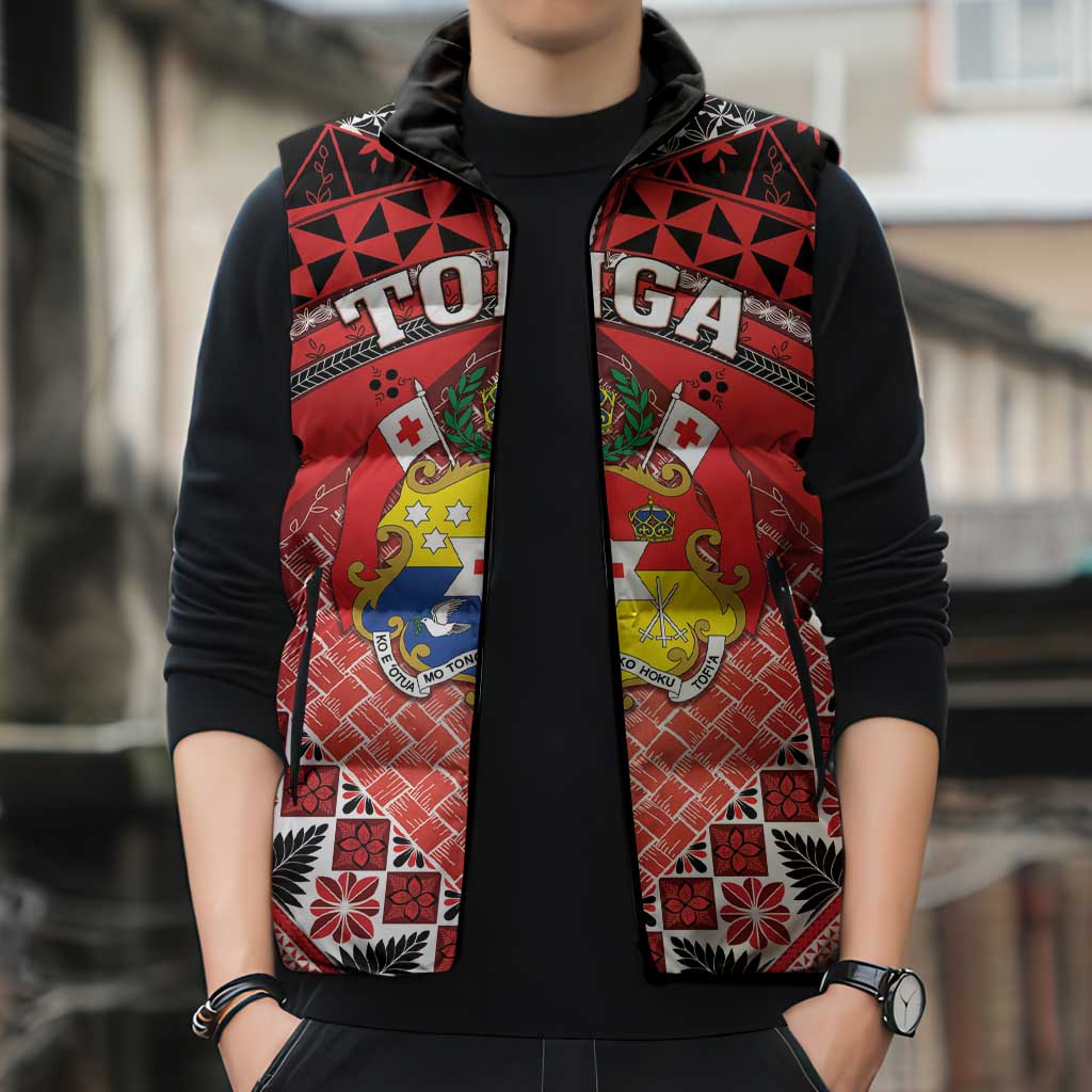 Personalised Tonga Constitution Day Sleeveless Puffer Jacket 150 Years Jubilee - Polynesian Pride