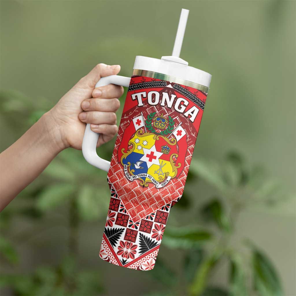 Personalised Tonga Constitution Day Tumbler With Handle 150 Years Jubilee - Polynesian Pride