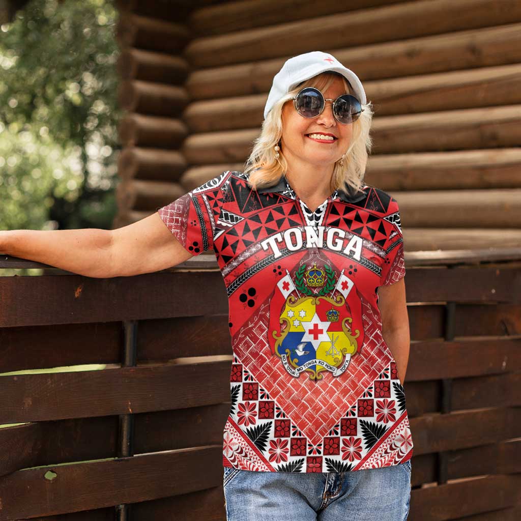 Personalised Tonga Constitution Day Women Polo Shirt 150 Years Jubilee - Polynesian Pride