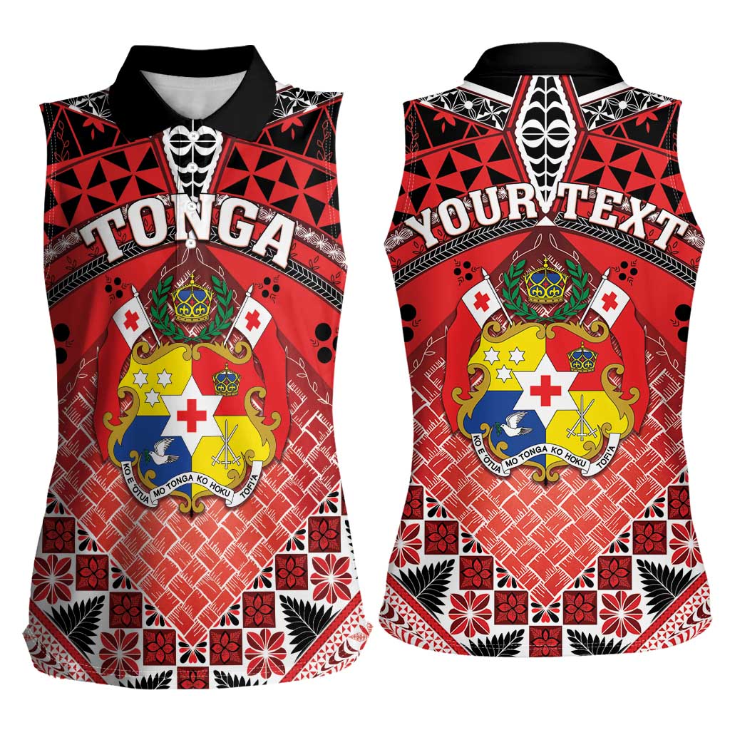 Personalised Tonga Constitution Day Women Sleeveless Polo Shirt 150 Years Jubilee - Polynesian Pride