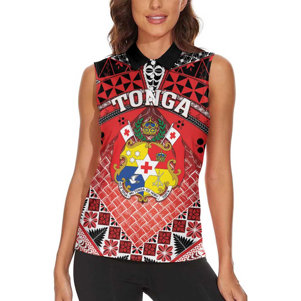 Personalised Tonga Constitution Day Women Sleeveless Polo Shirt 150 Years Jubilee - Polynesian Pride