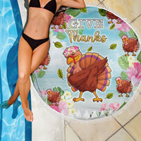 Hawaii Thanksgiving Beach Blanket Funny Turkey Dabbing Dance LT05 - Polynesian Pride