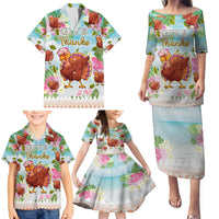 Hawaii Thanksgiving Family Matching Puletasi Dress and Hawaiian Shirt Funny Turkey Dabbing Dance LT05 - Polynesian Pride