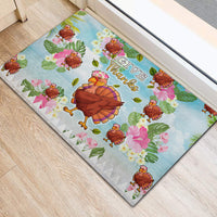 Hawaii Thanksgiving Rubber Doormat Funny Turkey Dabbing Dance LT05 - Polynesian Pride