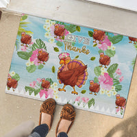 Hawaii Thanksgiving Rubber Doormat Funny Turkey Dabbing Dance LT05 - Polynesian Pride