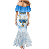 Polynesia Hanukkah Festival Family Matching Mermaid Dress and Hawaiian Shirt With Menorah Polynesian Style LT05 - Polynesian Pride