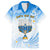 Polynesia Hanukkah Festival Family Matching Off Shoulder Long Sleeve Dress and Hawaiian Shirt With Menorah Polynesian Style LT05 Dad's Shirt - Short Sleeve Blue - Polynesian Pride
