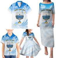 Polynesia Hanukkah Festival Family Matching Puletasi Dress and Hawaiian Shirt With Menorah Polynesian Style LT05 - Polynesian Pride