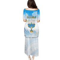 Polynesia Hanukkah Festival Family Matching Puletasi Dress and Hawaiian Shirt With Menorah Polynesian Style LT05 - Polynesian Pride