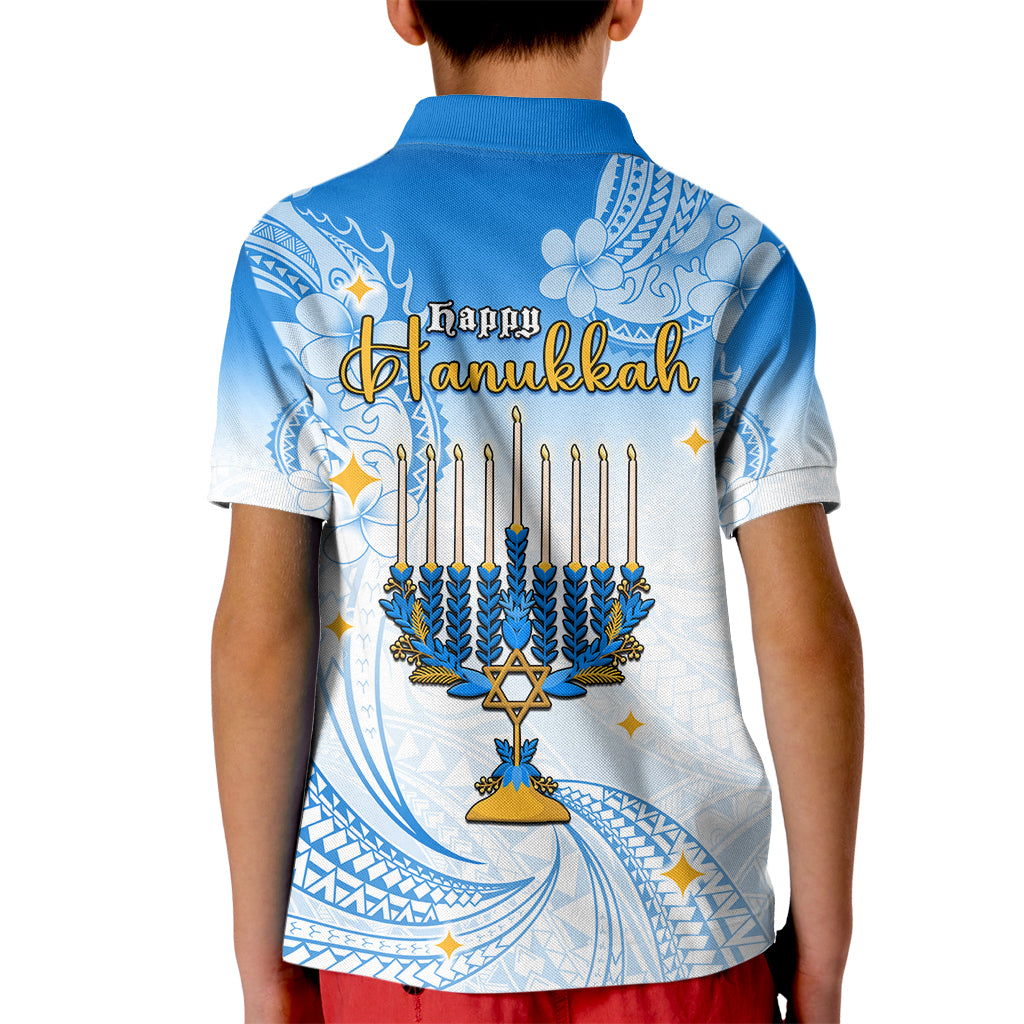 Polynesia Hanukkah Festival Kid Polo Shirt With Menorah Polynesian Style LT05 - Polynesian Pride