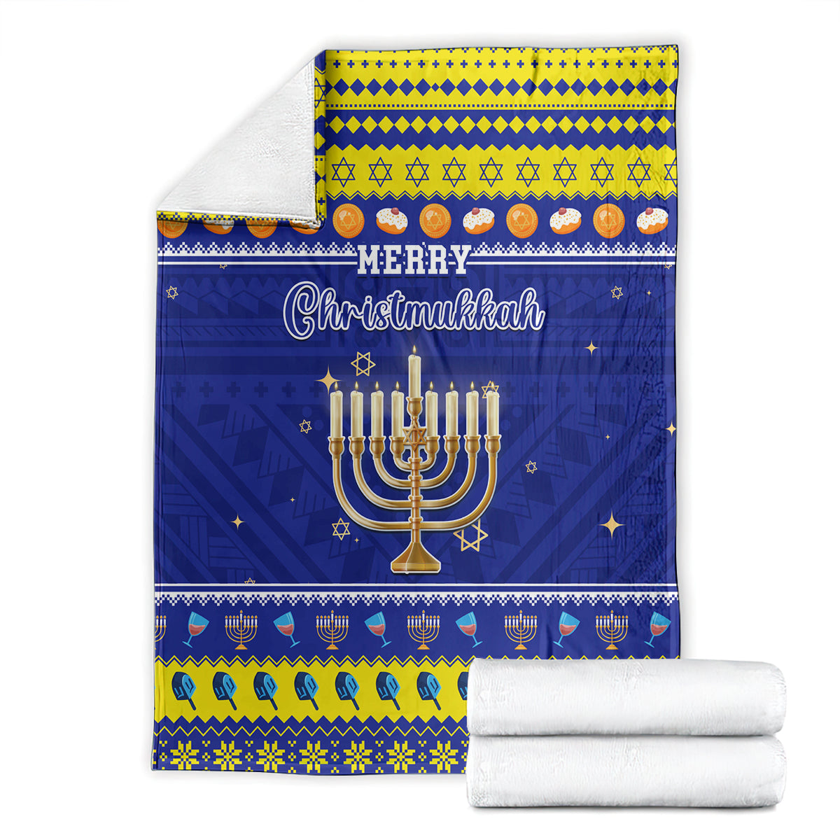 Polynesia Christmukkah Blanket Menorah With Polynesian Tribal Pattern LT05 - Polynesian Pride
