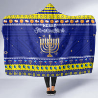 Polynesia Christmukkah Hooded Blanket Menorah With Polynesian Tribal Pattern LT05 - Polynesian Pride