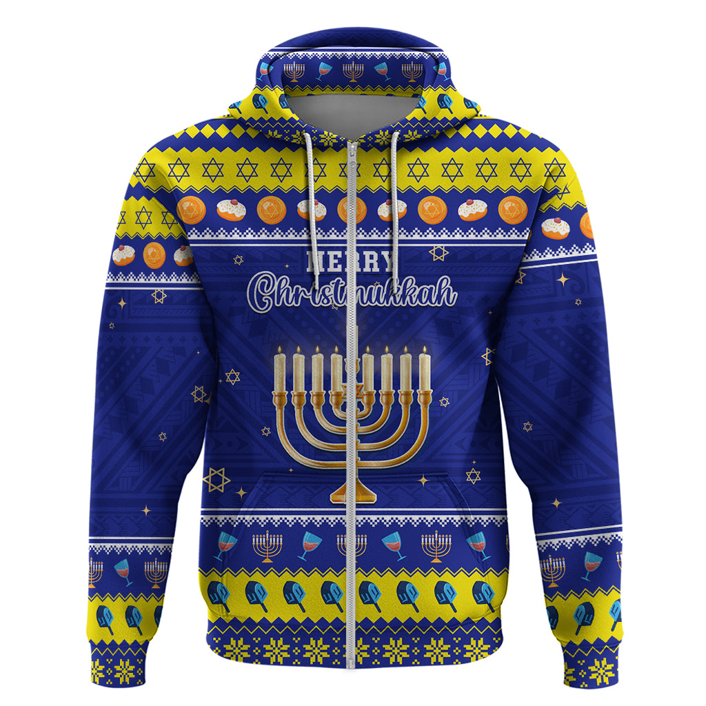 Personalised Polynesia Christmukkah Hoodie Menorah With Polynesian Tribal Pattern LT05 - Polynesian Pride