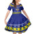 Personalised Polynesia Christmukkah Kid Short Sleeve Dress Menorah With Polynesian Tribal Pattern LT05 KID Blue - Polynesian Pride