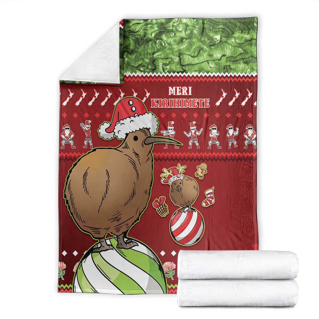 New Zealand Kiwi Christmas Blanket Paua Shell Glitter Green