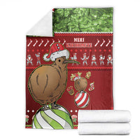 New Zealand Kiwi Christmas Blanket Paua Shell Glitter Green