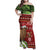 New Zealand Kiwi Christmas Family Matching Off Shoulder Maxi Dress and Hawaiian Shirt Paua Shell Glitter Green