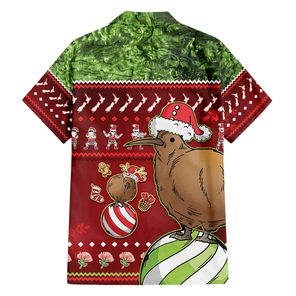 New Zealand Kiwi Christmas Family Matching Tank Maxi Dress and Hawaiian Shirt Paua Shell Glitter Green LT05 - Polynesian Pride