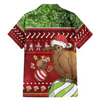 New Zealand Kiwi Christmas Family Matching Tank Maxi Dress and Hawaiian Shirt Paua Shell Glitter Green LT05 - Polynesian Pride