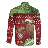 New Zealand Kiwi Christmas Family Matching Tank Maxi Dress and Hawaiian Shirt Paua Shell Glitter Green LT05 - Polynesian Pride