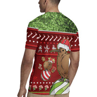 New Zealand Kiwi Christmas Rugby Jersey Paua Shell Glitter Green