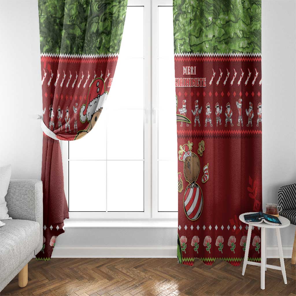 New Zealand Kiwi Christmas Window Curtain Paua Shell Glitter Green