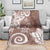 Polynesia Blanket Brown Tribal Turtle Floral Pattern