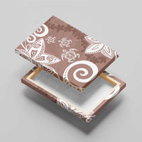Polynesia Canvas Wall Art Brown Tribal Turtle Floral Pattern
