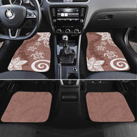 Polynesia Car Mats Brown Tribal Turtle Floral Pattern