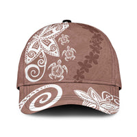 Polynesia Classic Cap Brown Tribal Turtle Floral Pattern - Polynesian Pride