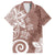 Polynesia Family Matching Off The Shoulder Long Sleeve Dress and Hawaiian Shirt Brown Tribal Turtle Floral Pattern