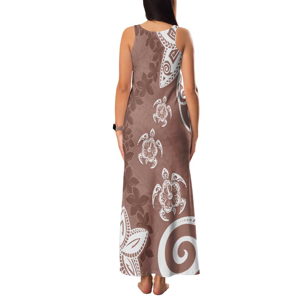 Polynesia Family Matching Tank Maxi Dress and Hawaiian Shirt Brown Tribal Turtle Floral Pattern LT05 - Polynesian Pride