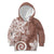 Polynesia Kid Hoodie Brown Tribal Turtle Floral Pattern