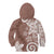 Polynesia Kid Hoodie Brown Tribal Turtle Floral Pattern