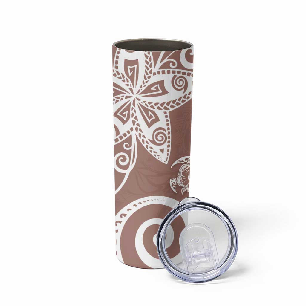 Polynesia Skinny Tumbler Brown Tribal Turtle Floral Pattern