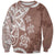 Polynesia Sweatshirt Brown Tribal Turtle Floral Pattern