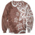 Polynesia Sweatshirt Brown Tribal Turtle Floral Pattern
