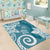 Polynesia Area Rug Hippie Blue Tribal Turtle Floral Pattern
