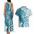 Polynesia Couples Matching Tank Maxi Dress and Hawaiian Shirt Hippie Blue Tribal Turtle Floral Pattern