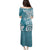 Polynesia Family Matching Puletasi and Hawaiian Shirt Hippie Blue Tribal Turtle Floral Pattern