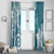 Polynesia Window Curtain Hippie Blue Tribal Turtle Floral Pattern