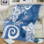 Polynesia Blanket Blue Tribal Turtle Floral Pattern