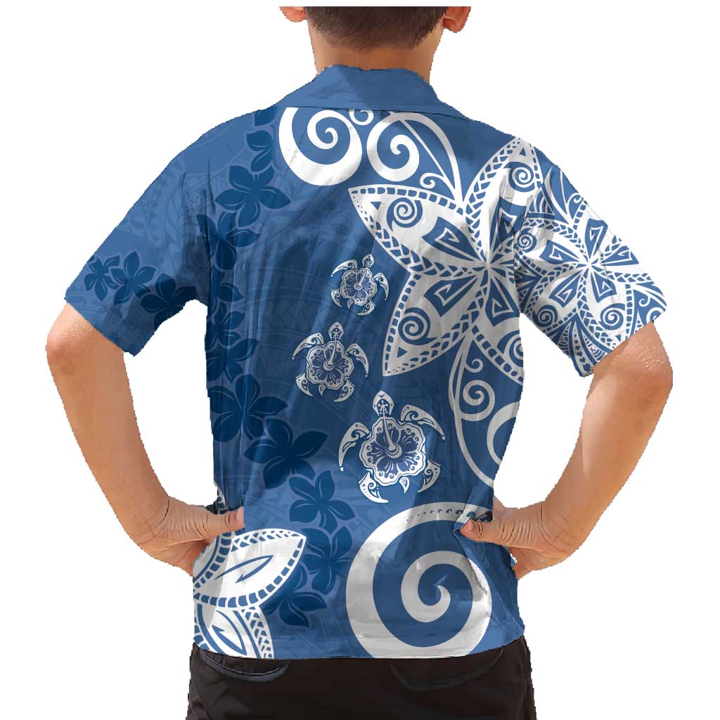 Polynesia Family Matching Mermaid Dress and Hawaiian Shirt Blue Tribal Turtle Floral Pattern LT05 - Polynesian Pride