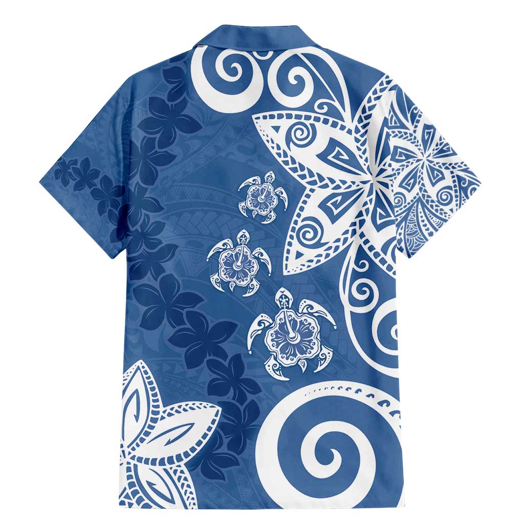 Polynesia Family Matching Mermaid Dress and Hawaiian Shirt Blue Tribal Turtle Floral Pattern LT05 - Polynesian Pride
