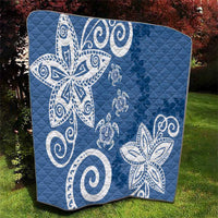 Polynesia Quilt Blue Tribal Turtle Floral Pattern